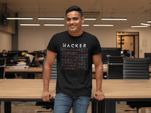 Hacker-smiling-man-leaning-on-a-desk